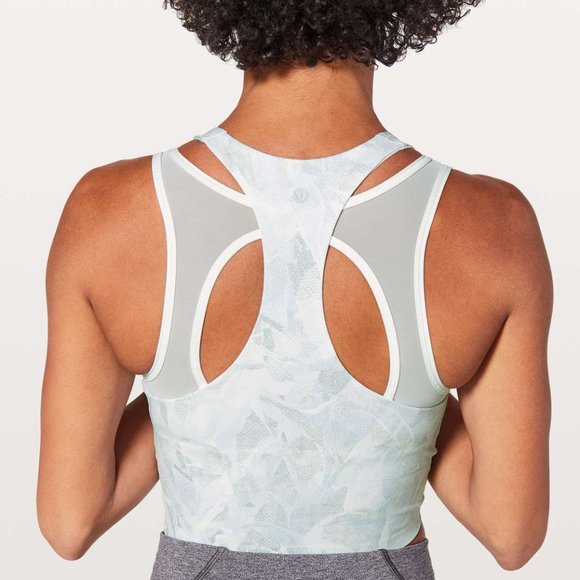 Lululemon Break Free Crop Mesh Tank Top in Jasmine White Multi Floral Size 2 - Picture 4 of 7